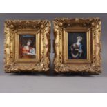 A pair of 19th century miniatures, after Domenichino "Cumaean Sibyl" and after Guido Reni "Salome