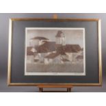 Valerie Thornton, '71: a signed limited edition etching, "Tremolat", 31/35, in strip frame
