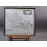 An early 18th century Robert Morden hand-coloured map of Berkshire, 14 3/4" x 17", in black and gilt