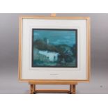 A Moulton Foweraker: watercolours, "Moonlight Strete, near Dartmouth", 9" x 10 1/2", in strip frame