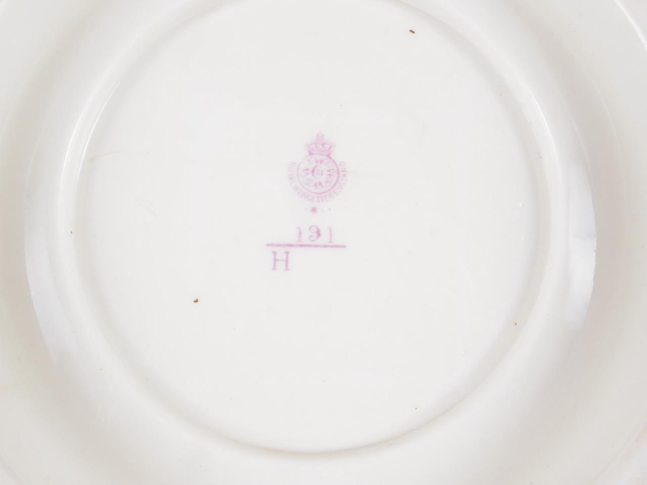 An early 20th century Royal Worcester bone china W H Austin rose decorated jardiniere, 6 1/2" - Image 4 of 5