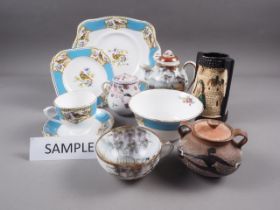 A Tuscan bone china part teaset, a Japanese eggshell part teaset and other items