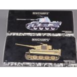 A Minichamps die-cast 1:35 scale model of a Tiger 1 heavy late version, mint and boxed, and a