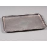 A silver rectangular tray with fluted rim, 10 1/4" x 7 1/4", 10.6oz troy approx