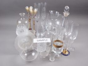 A pair of Stuart cut glass brandy balloons, two pairs of Dartington Diamond Jubilee goblets and