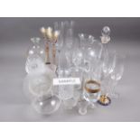 A pair of Stuart cut glass brandy balloons, two pairs of Dartington Diamond Jubilee goblets and