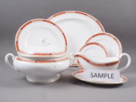 A Royal Worcester "Beaufort" pattern part dinner service, including two tureens and covers, a