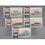 Five Corgi WWII collection limited edition die-cast "Operation Barbarossa" military vehicles, four