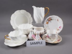 A quantity of mostly Royal Crown Derby "Derby Posies" pattern teawares, and a Copeland white