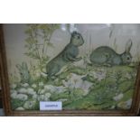 Margaret Tarrant: a set of seven coloured nursery prints, in cream frames, and another print of an