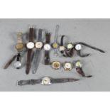 Two ladies' silver cased wristwatches and other assorted wristwatches