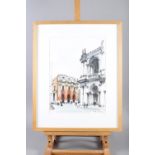 David Gentleman: pen, ink and watercolour study, "The Basilica Vicenza" David Gentleman's Italy Page