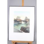 Gilbert Browne, '83: a signed limited edition coloured etching, "Morning - Little Venice", 163/