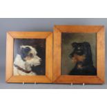 Gurthurd Hulbert: two 19th century oils on boards, Jack Russell, 10" x 8 1/2", and a terrier, in