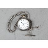 A Dyson & Son silver cased pocket watch and graduated link Albert
