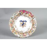 A Naples shaped cabinet plate, relief decorated with classical figures, 7 1/4" high
