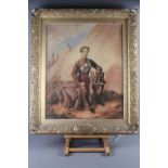 A Victorian watercolour, portrait of Richard Borough, Lieutenant 2nd Battalion Rifle Brigade, died