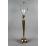 An early 20th century brass table lamp, 21" high