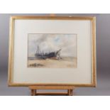 Emil Axel Krause: watercolours, "Wreck of the Mexico Dec 10th 1/86 Southport, 9 1/4" x 13 1/4", in