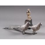A silver plated presentation falcon, on ebonised stand, "Royal Air Force Staff College, Group