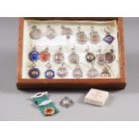 Nineteen early 20th century and later silver sporting medals, including football and cricket, in