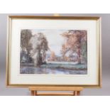 English late 19th century: watercolours, "On the Don nr Sheffield", indistinctly signed, 10 1/2" x