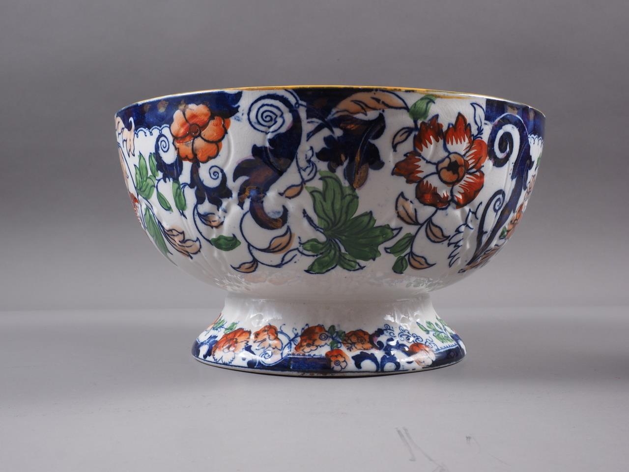 A 19th century Minton "Amherst Japan" pattern bowl, 9 1/2" dia, and an Imari openwork stand, 9 high, - Image 8 of 8