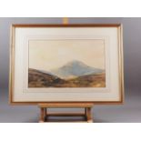 Baragwanath King: two watercolours, moorland scene, 11" x 17", in wash line mount and gilt frame and