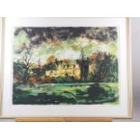 †John Piper: a signed limited edition screen print, "Ettington Park", 67/75, in gilt decorated frame