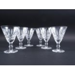 A set of six Waterford "Tramore" wines, 5 1/4" high (one chip to rim)