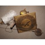 A 19th century engraved brass 11" clock dial and movement inscribed Halifax Doncaster and a