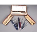 A Yard-O-Led propelling pencil, a rolled gold Yard-O-Lette propelling pencil, a desk set, and a