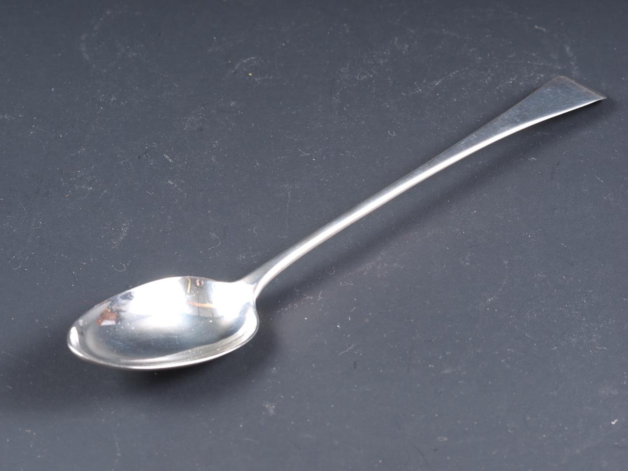 A Georgian silver basting spoon, 3oz troy approx