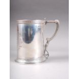 A Victorian silver presentation tankard with engraved decoration, 4 3/4" high, 8.9oz troy approx