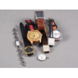 An Accurist wristwatch, a Fossil wristwatch and six other wristwatches, various
