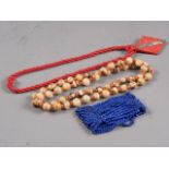 Three bead necklaces, various