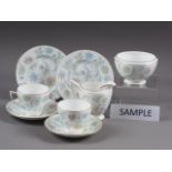 A Minton "Vanessa" pattern part teaset for eight