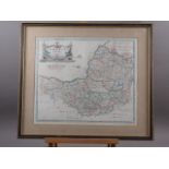 Robert Morden: an 18th century map, Somerset, in Hogarth frames