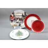 An assortment of Christmas tableware, including ten "Ho-Ho-Ho" dinner plates, two Spode cheese