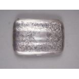 A silver fluted cigar case with engraved scroll decoration, 3.1oz troy approx