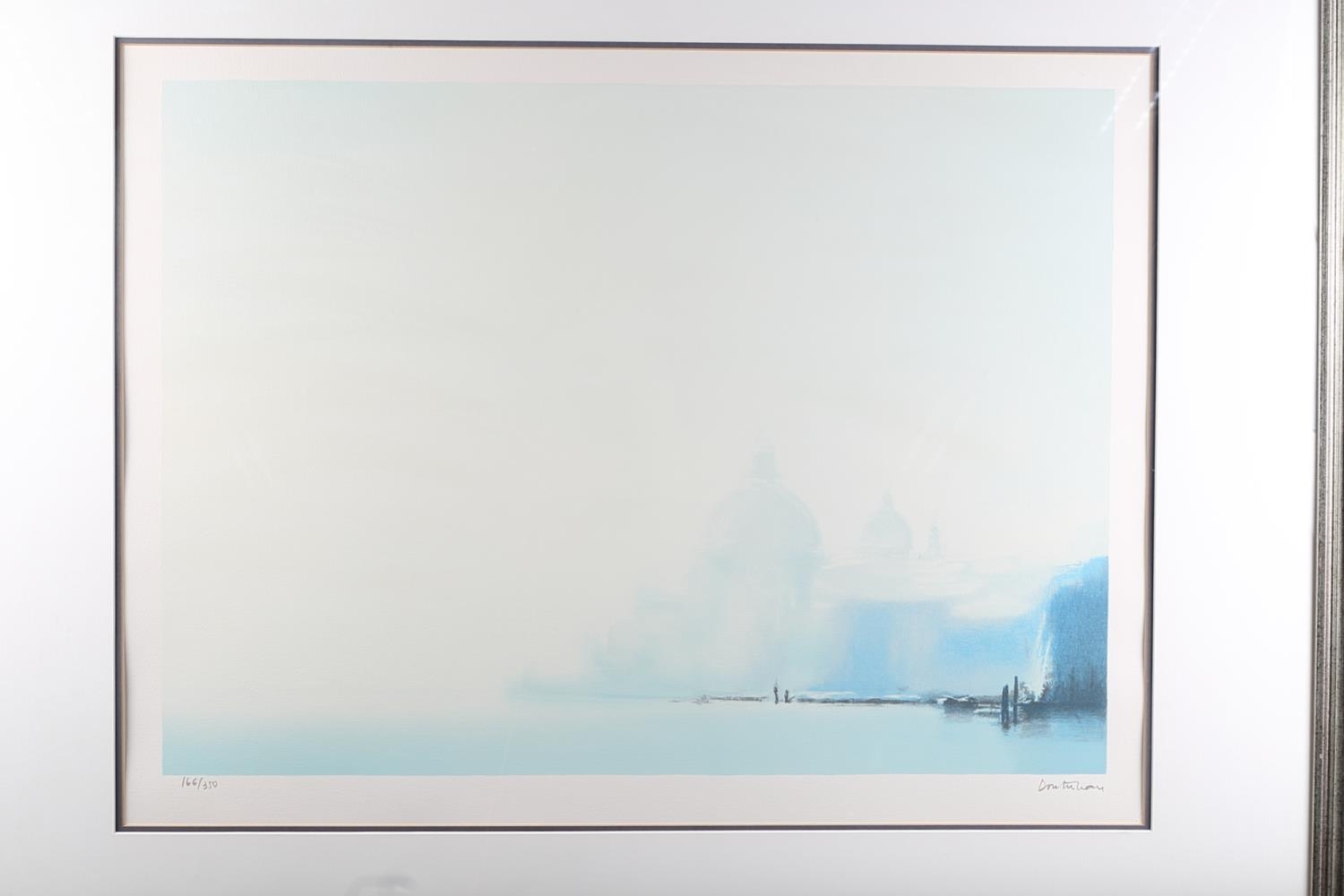 Pierre Doutreleau: a signed limited edition lithograph, "La Salute", 166/350, in silvered frame