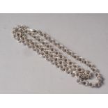 A 9ct white gold textured link necklace, 67.4g