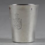 A Georgian silver beaker with contemporary coat of arms, marks London 1807, 4oz troy approx