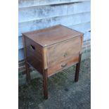 A 19th century bedside cupboard with lift up top and faux drawer, 24" wide x 18" deep x 30" high