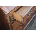 A 19th century mahogany fall front bureau, the interior fitted drawers and pigeonholes over four