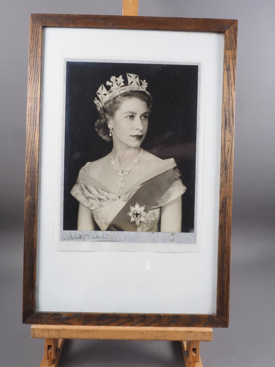 Dorothy Wilding: a signed silver print of Her Majesty Queen Elizabeth II, in original tissue