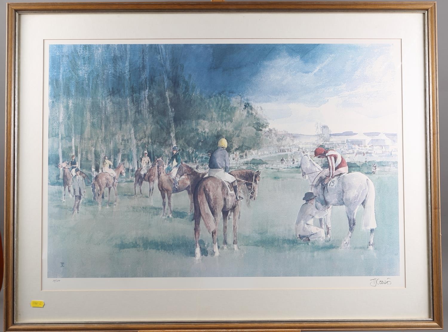 Tom Coates: a signed limited edition colour print, "Point-to-Point at Lockinge, Berkshire", 38/