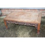A Chinese carved hardwood low occasional table, 32" wide x 19" deep x 11 1/2" high