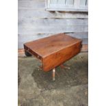 A 19th century mahogany Pembroke table, fitted one drawer with ring handles, on column support and