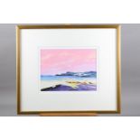 † Donald Hamilton Fraser RA: oil on board, "Faraid Head - pink sky", 9" x 12", in gilt frame (†